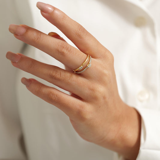 Split Band Natural Diamond Engagement Proposal Ring