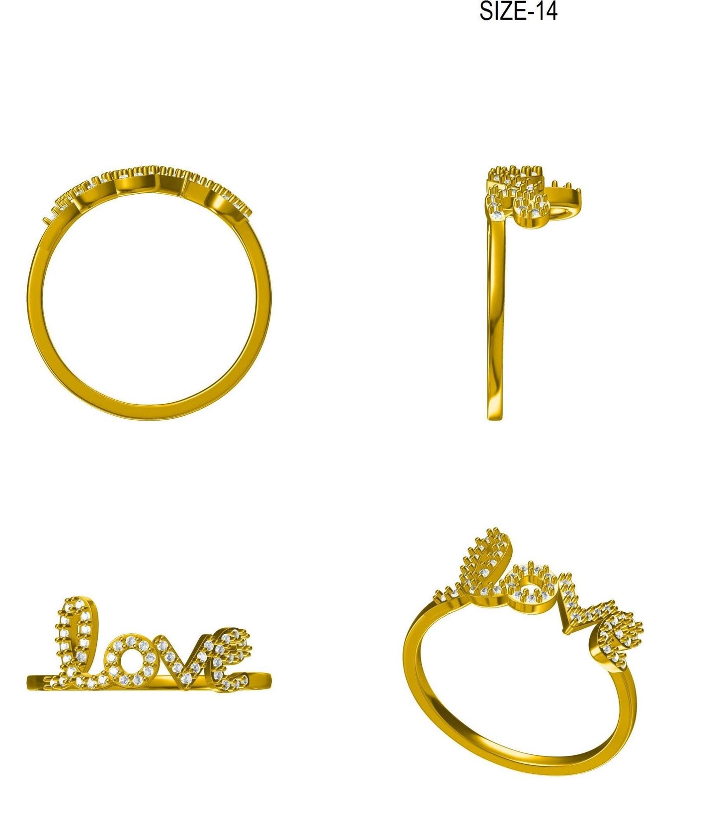 Love Script Diamond Ring