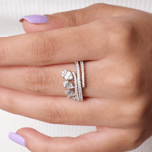Leaves Diamond Band Ring