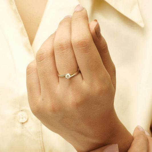 Solitaire Engagement Dual Tone Ring
