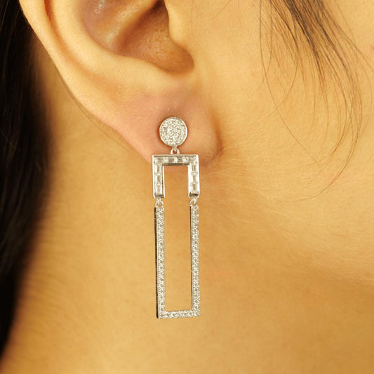 Geometric Rectangular Drop Long Dangle Earrings
