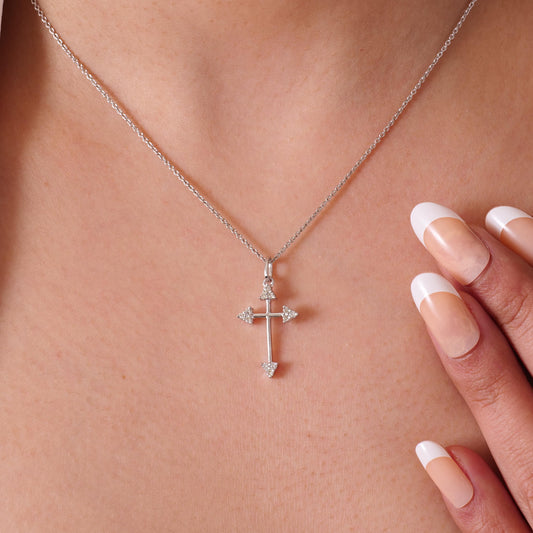 Arrow Cross Diamond Pendant