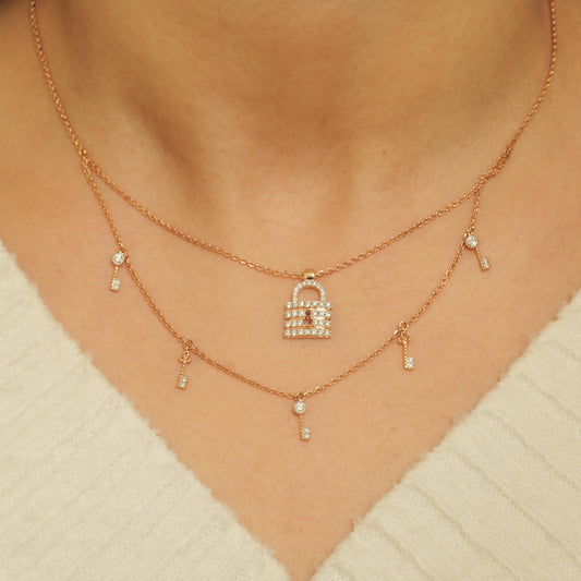 Lock & Key Diamond Necklace