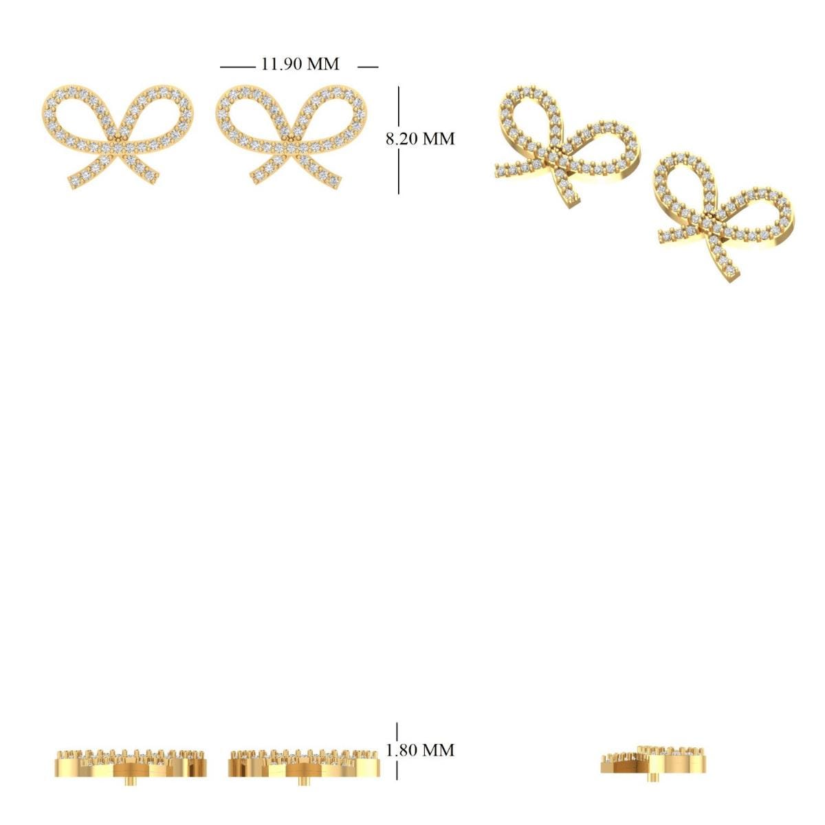 Kids Bow Diamond Earrings