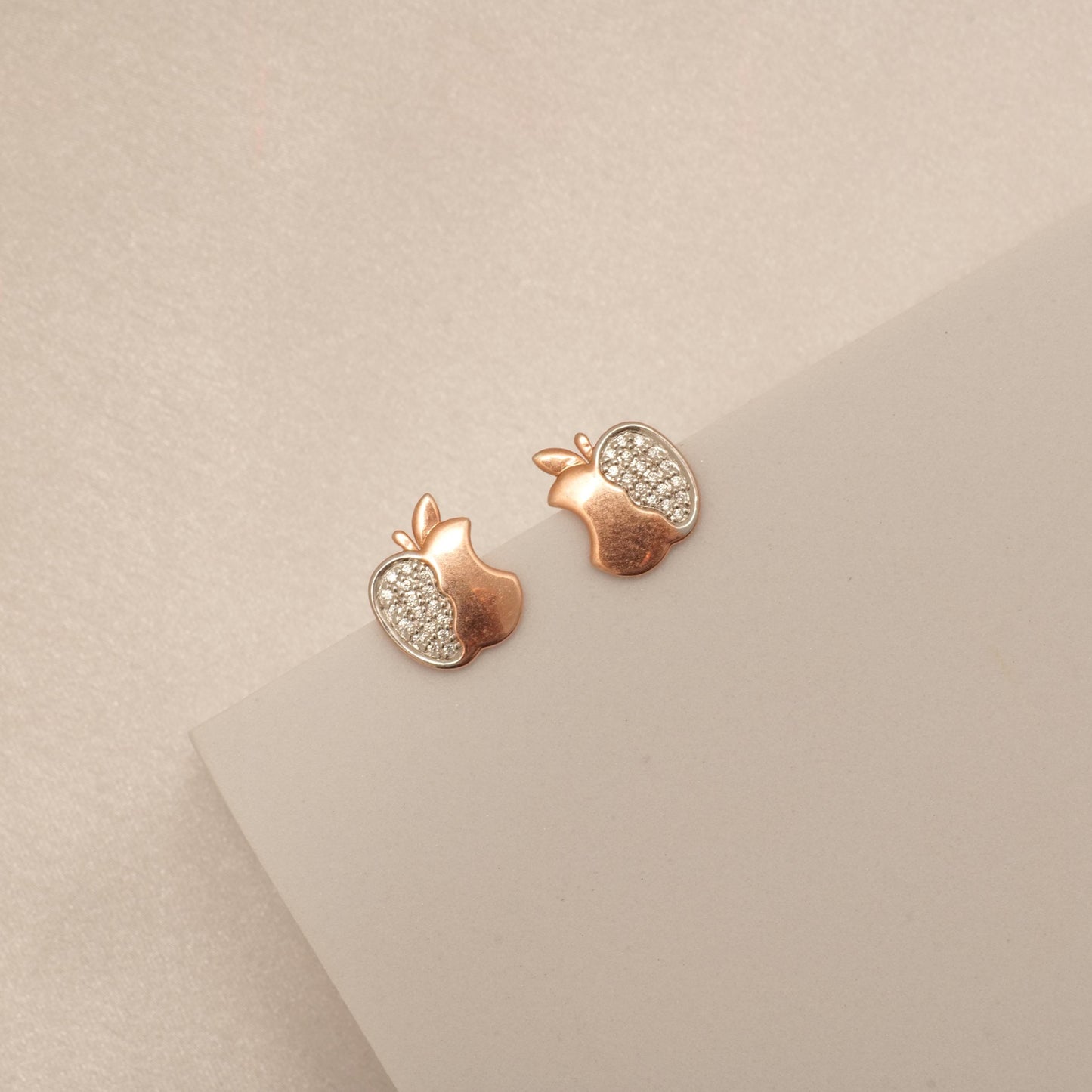 Apple Diamond Stud Earrings