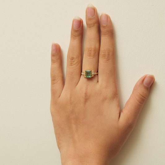 Natural Emerald Diamond Wedding Ring