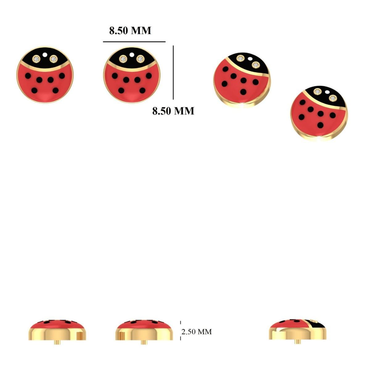 Kids Ladybug Diamond Earrings