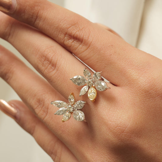 Floral Marquise Diamond Ring
