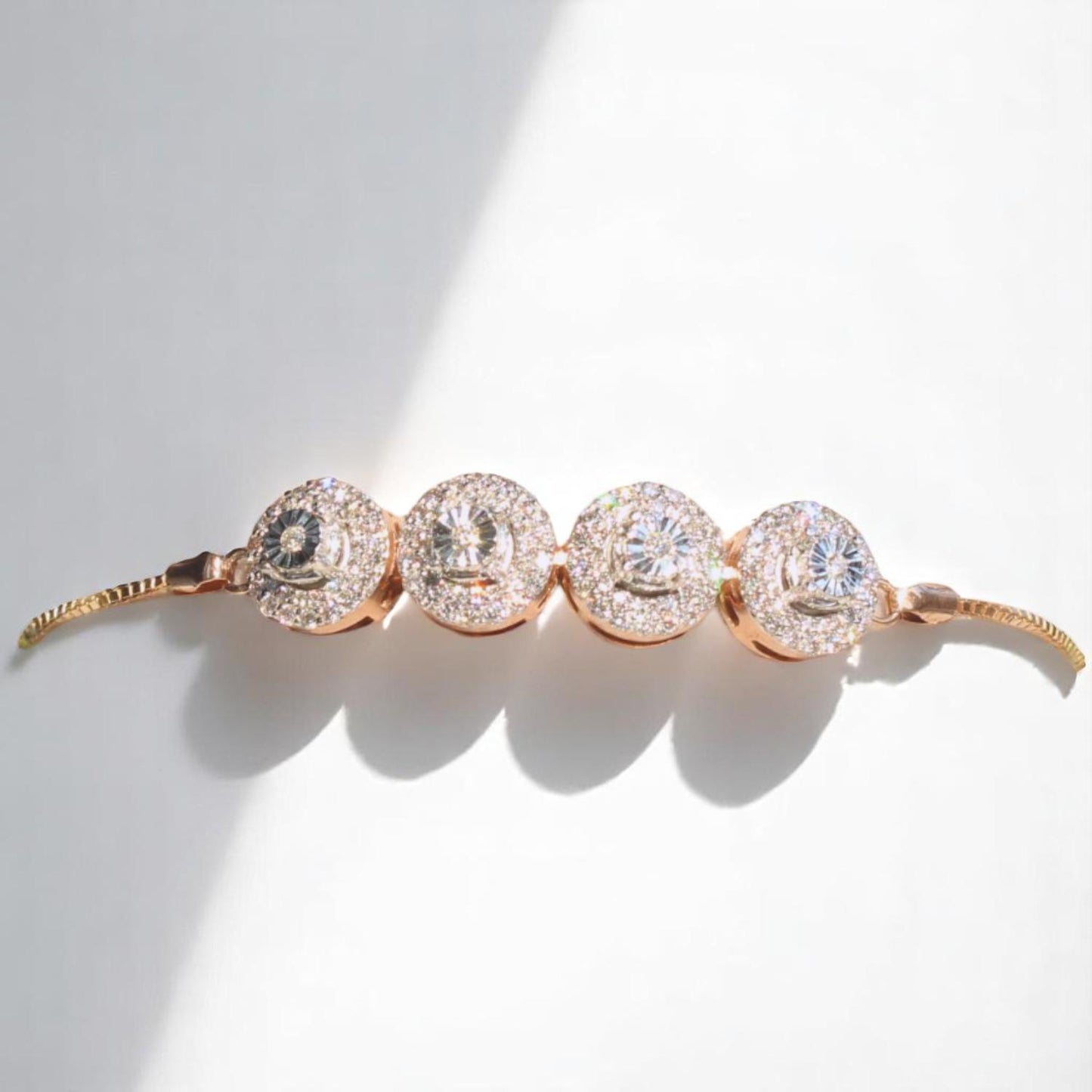 Diamond Circles Bolo Bracelet with Illusion setting