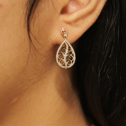 Teardrop Diamond Dangle Earrings