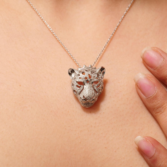 Panther Head Natural Diamond Pendan