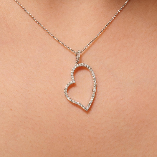 Open Heart Diamond Pendant