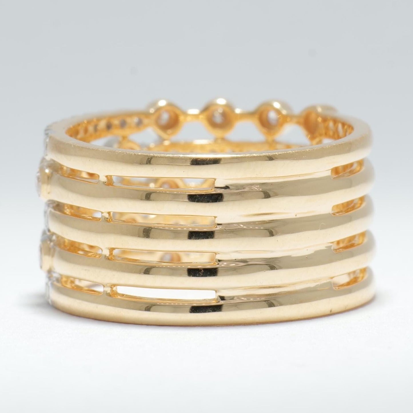 Wide Natural Diamond Eternity Band Ring