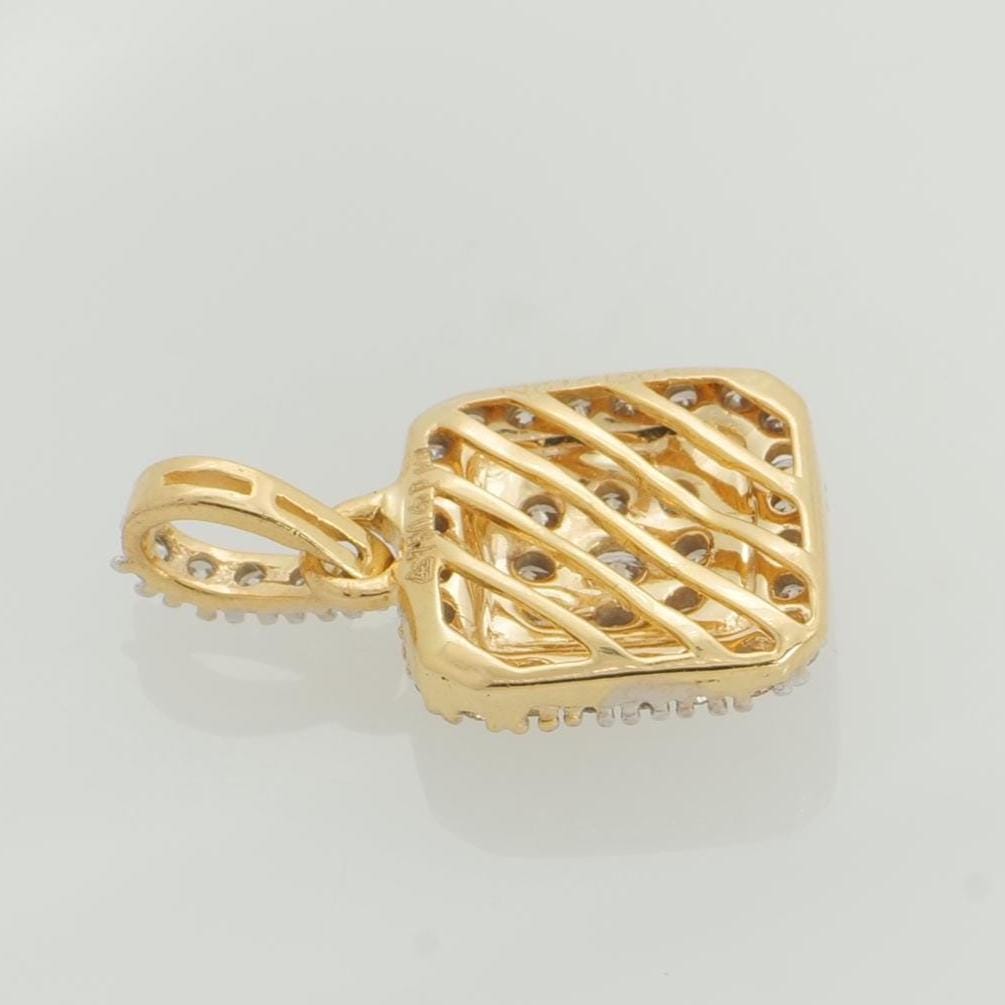 Square Diamond Halo Pendant