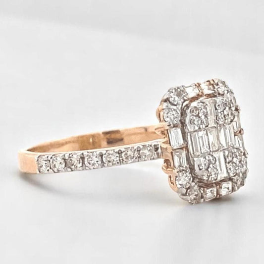 Round & Baguette Diamond Ring