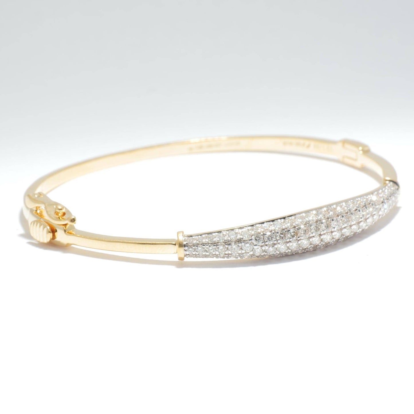 Pave Natural Diamond Bar Bangle Bracelet