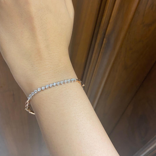 Half Eternity Natural Diamond Bracelet