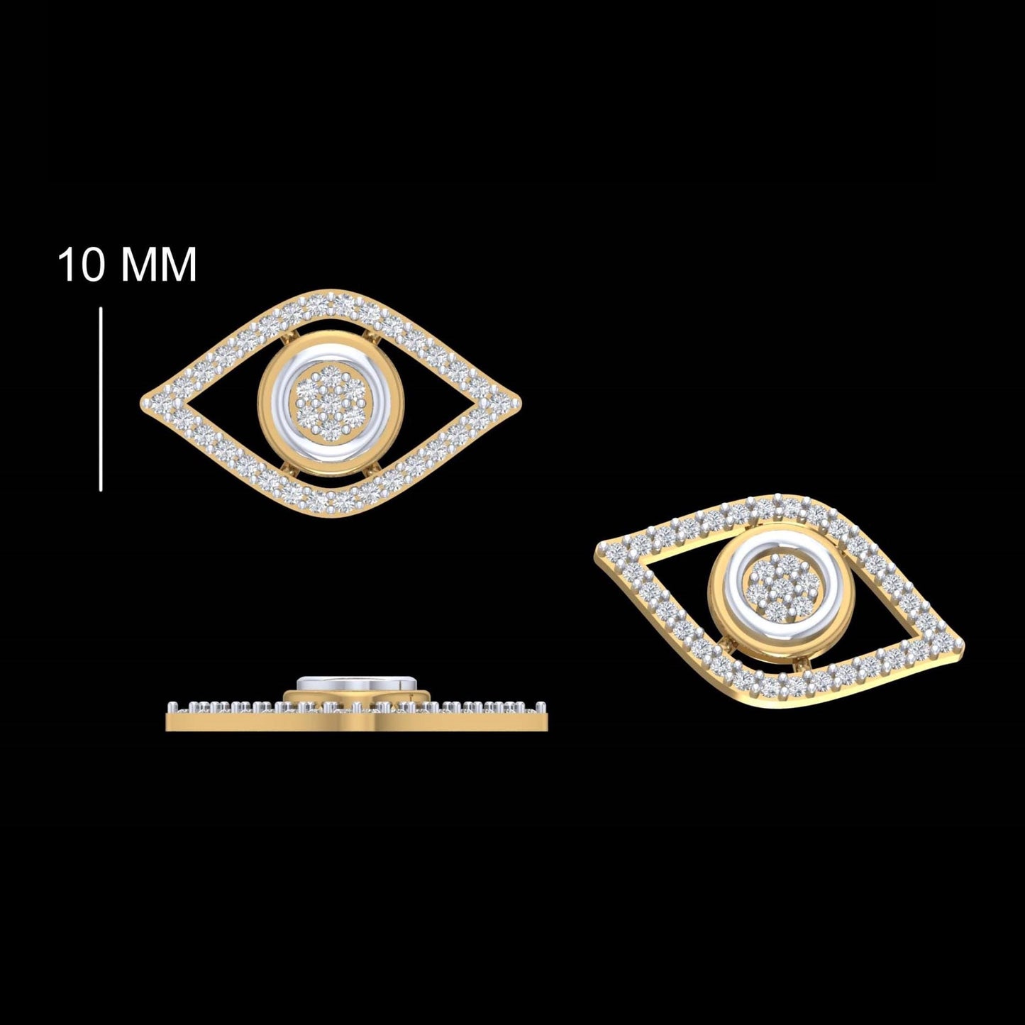 Evil Eye Natural Diamond Cluster Charm