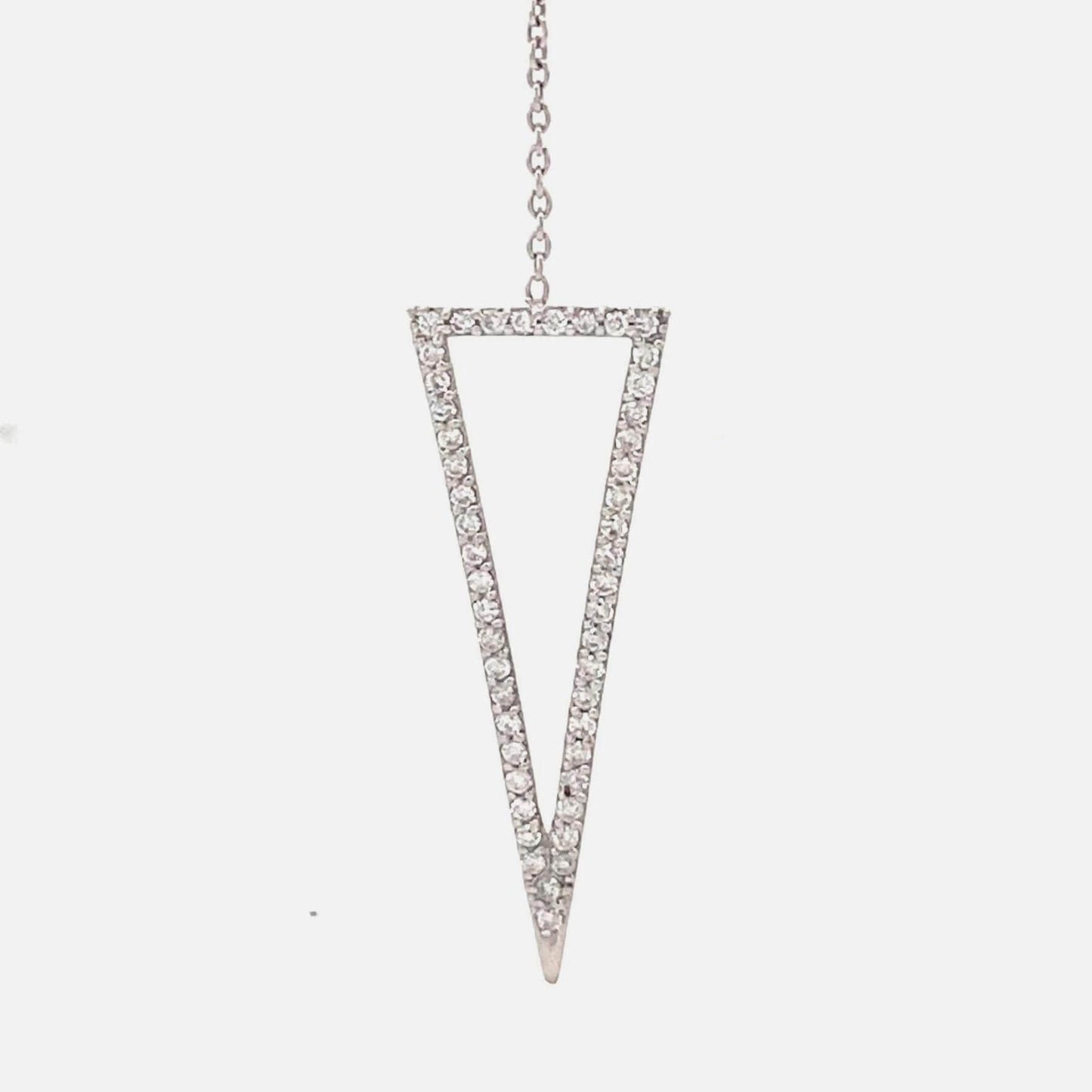 Double Triangle Natural Diamond Charm Necklace