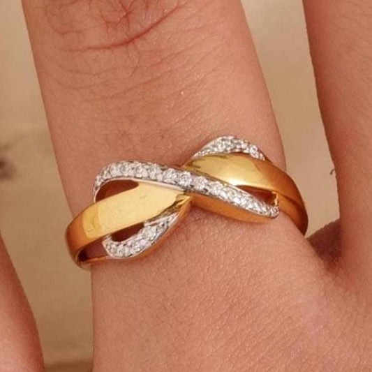 Infinity Diamond Crossover Ring