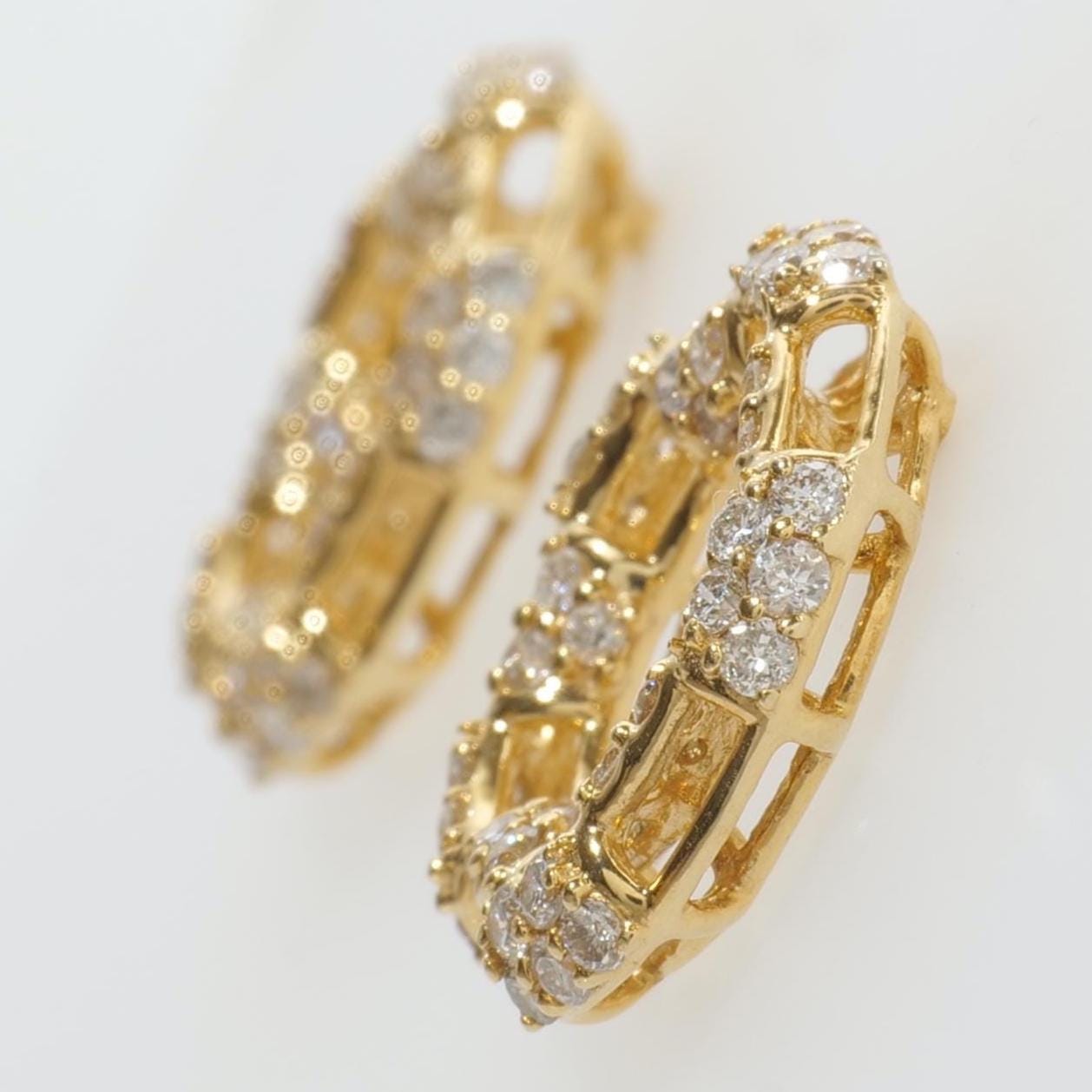 Round Cluster Natural Diamond Earrings