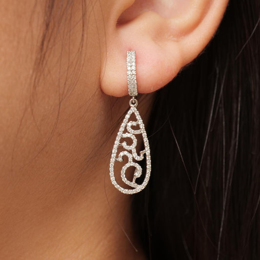 Teardrop Diamond Dangle Earrings