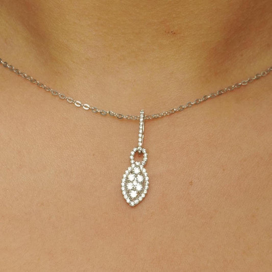 Halo Eye Illusion Diamond Pendant Necklace