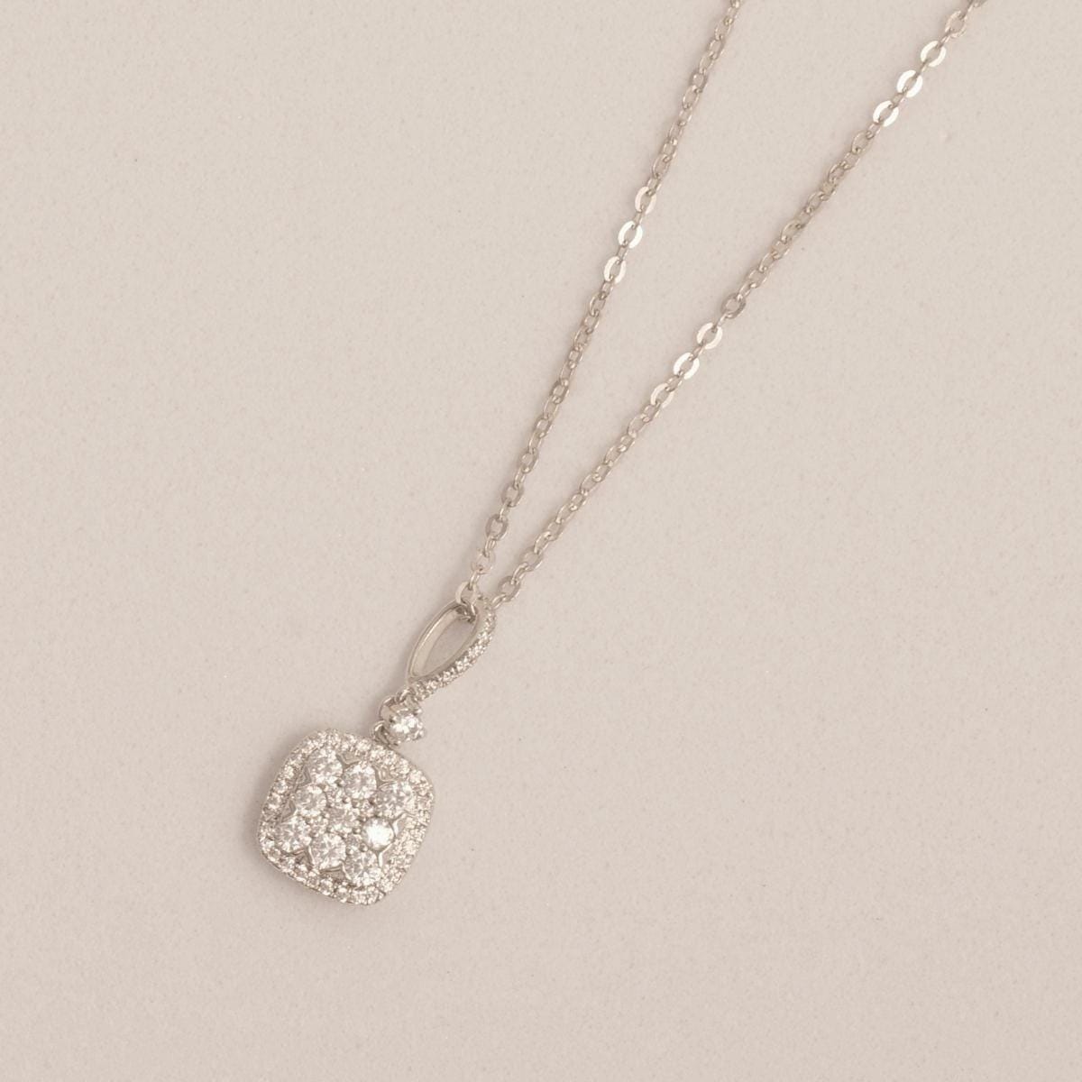 Halo Cushion Diamond Necklace