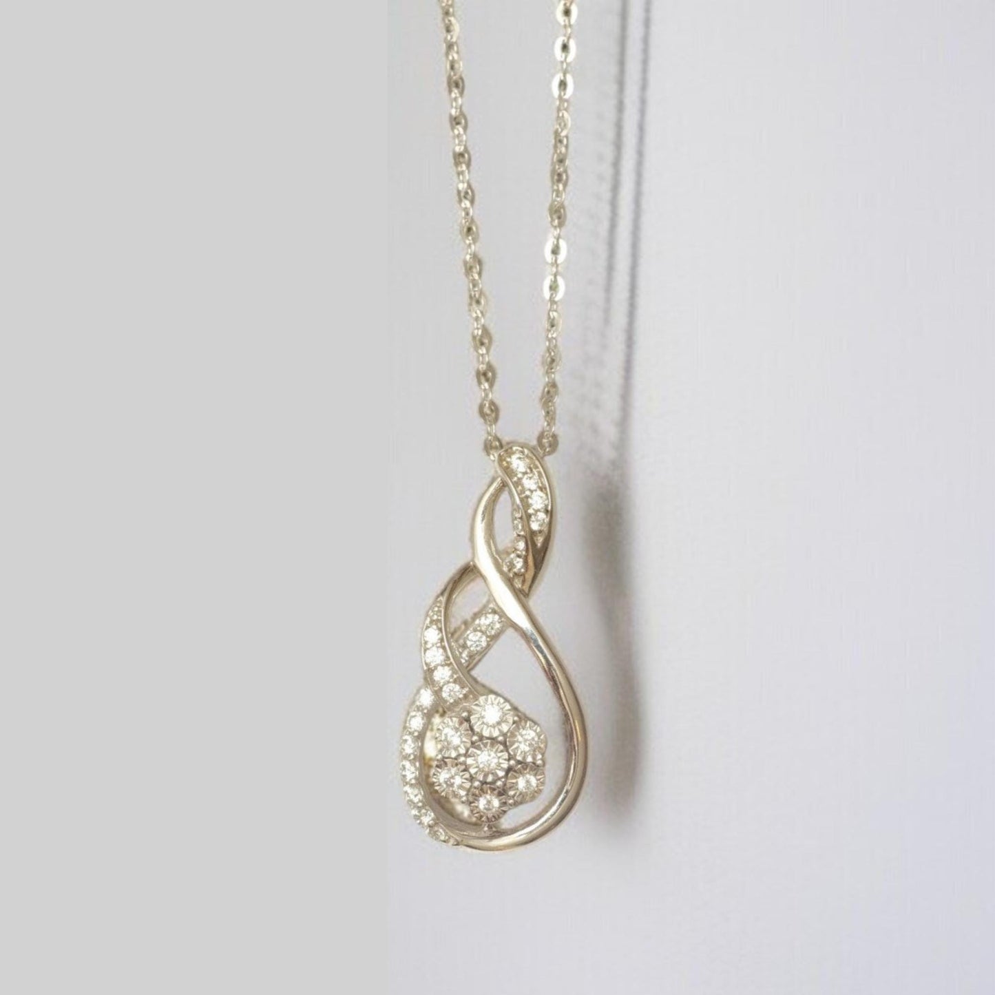 Infinity Swirl Diamond Pendant Necklace