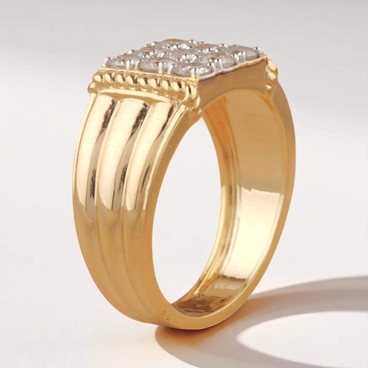 Square Grid Men's Diamond Ring