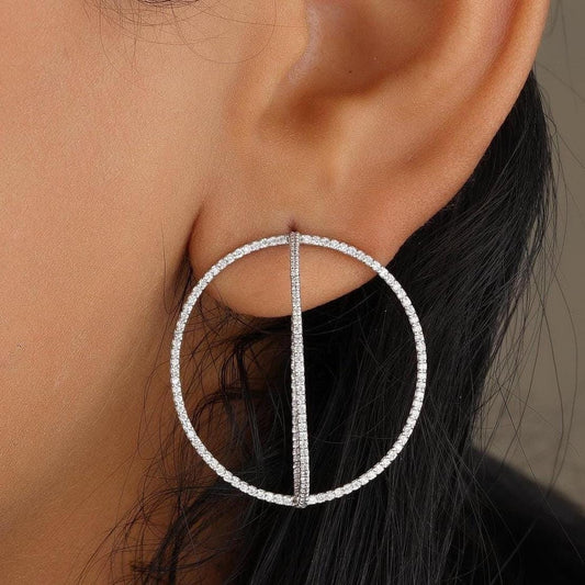 Crossover Natural Diamond Hoop Earrings