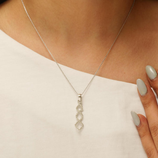 Linking Geometric Natural Diamond Pendant