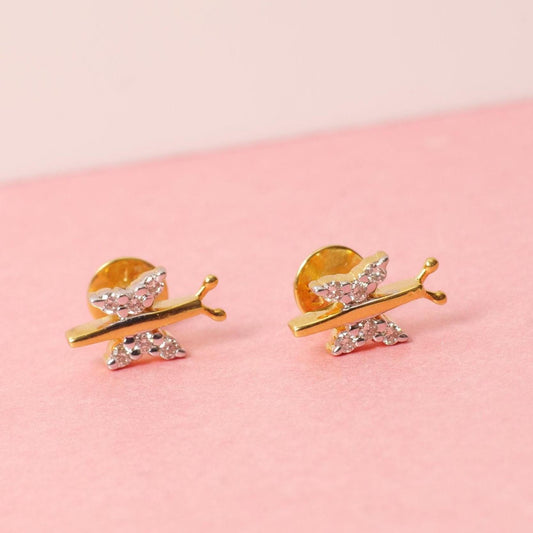 Kids Dragonfly Diamond Stud Earrings