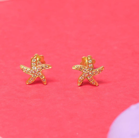 Kids Starfish Diamond Stud Earrings
