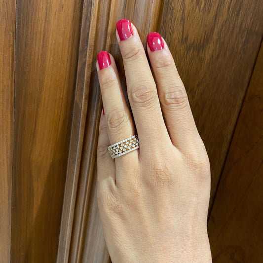 Wide Natural Diamond Band Ring