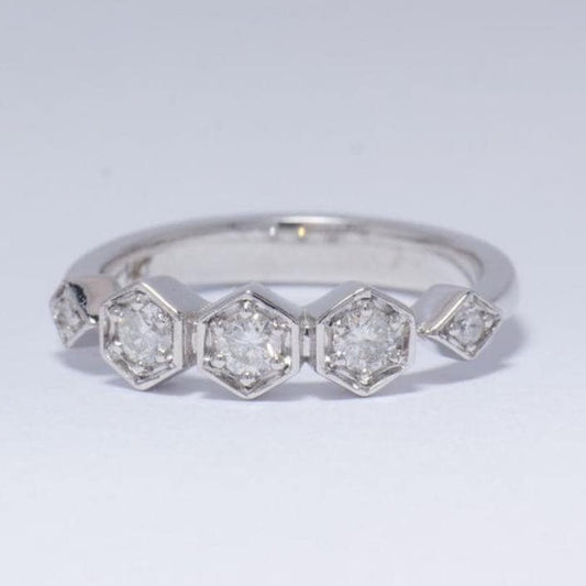 Hexagon Diamond Ring