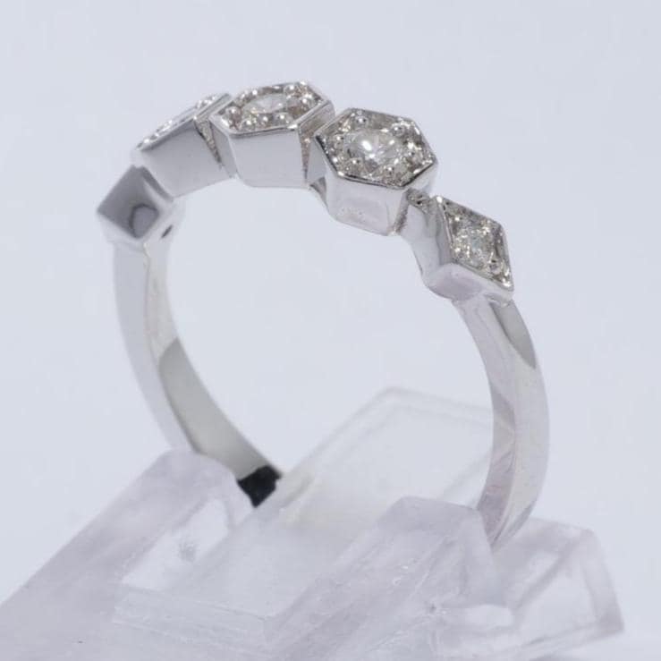 Hexagon Diamond Ring