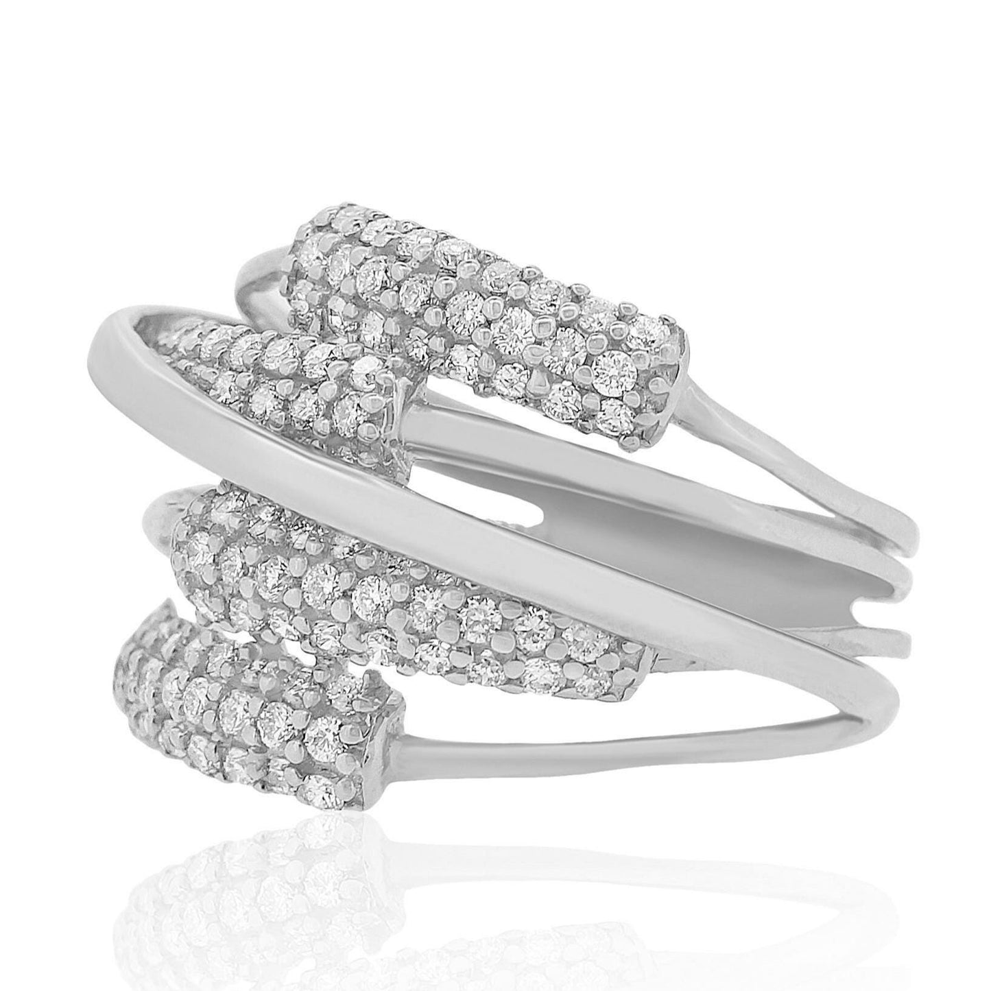 Criss Cross Natural Diamond Ring