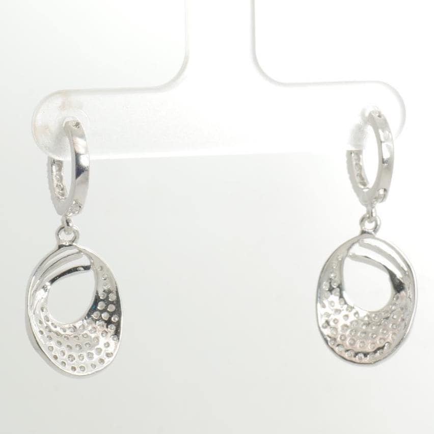 Oval Drop Diamond Dangle Earrings