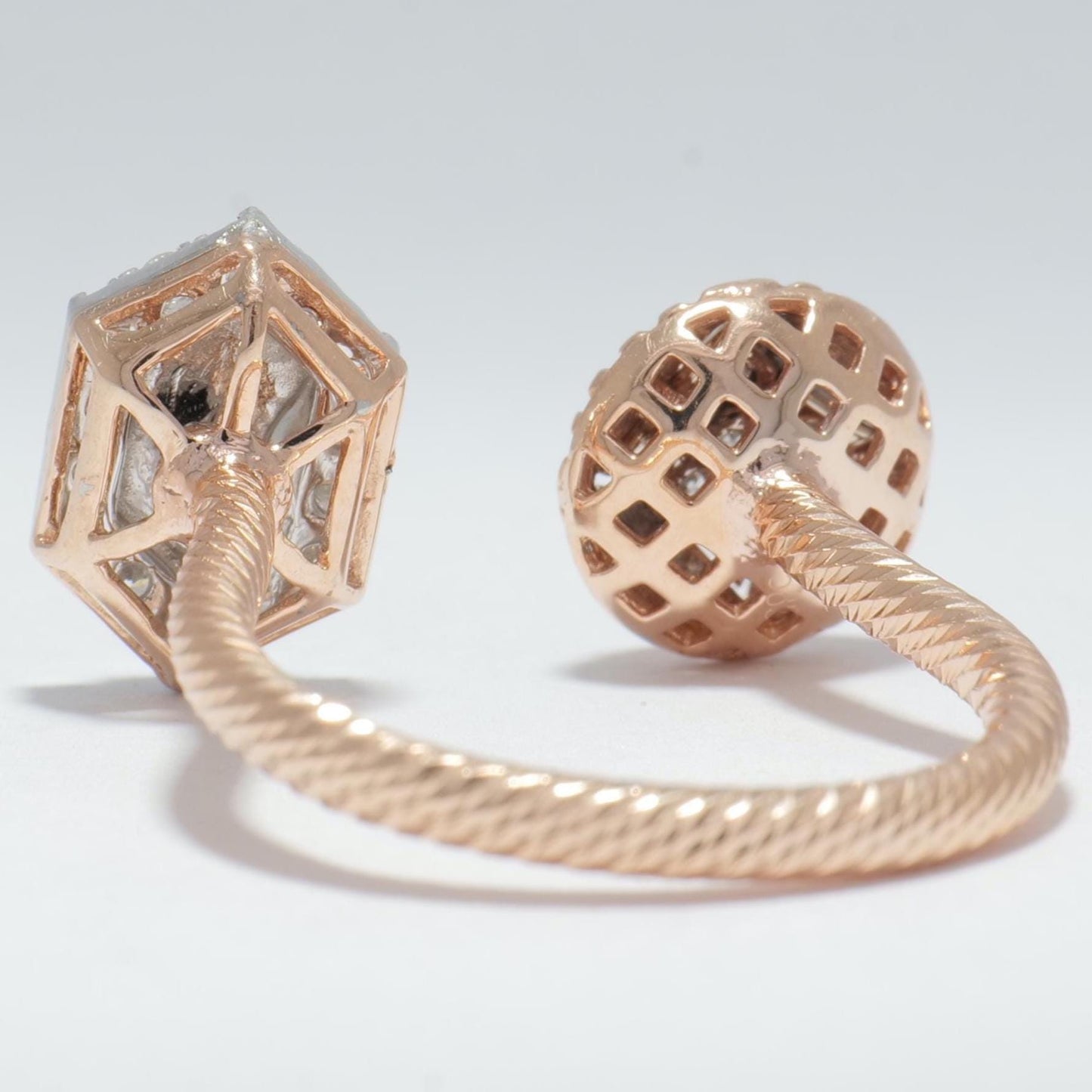 Hexagonal Open Cuff Diamond Ring
