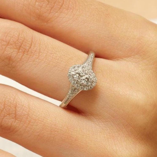 Oval Halo Diamond Ring