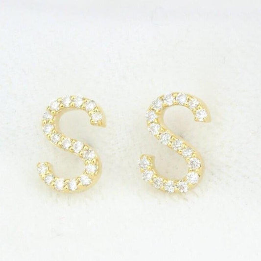 S-Initial Stud Earrings