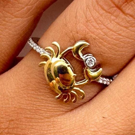 Zodiac Crab Diamond Ring