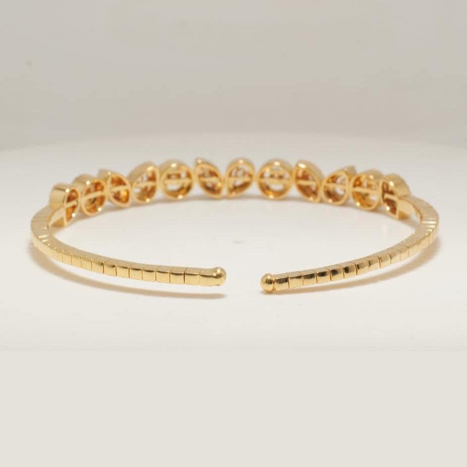 Pear & Marquise Cuff Natural Diamond Open Bracelet