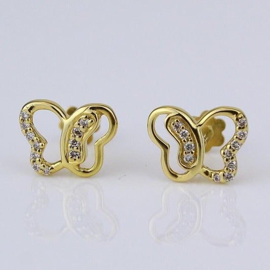 Kids Butterfly Diamond Stud Earrings