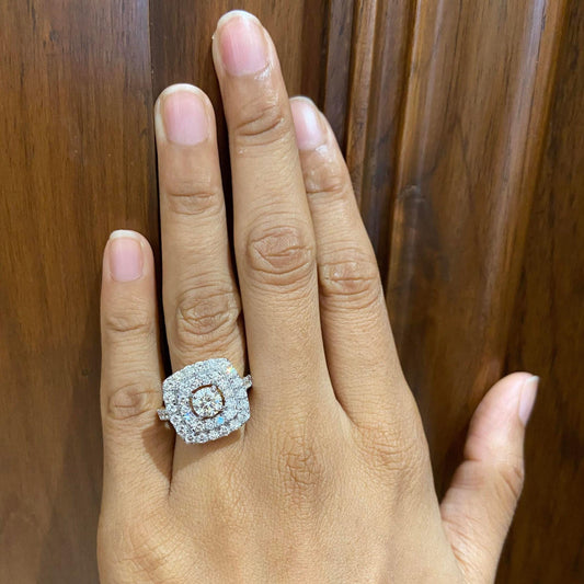 Solitaire Square Diamond Ring
