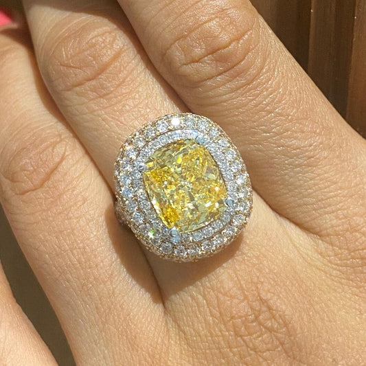 Yellow Sapphire Statement Diamond Ring