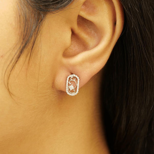 Filigree Diamond Stud Earrings