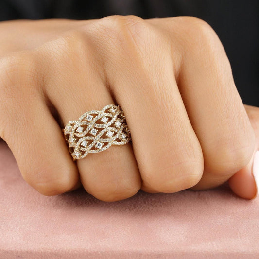 Criss Cross Diamond Ring
