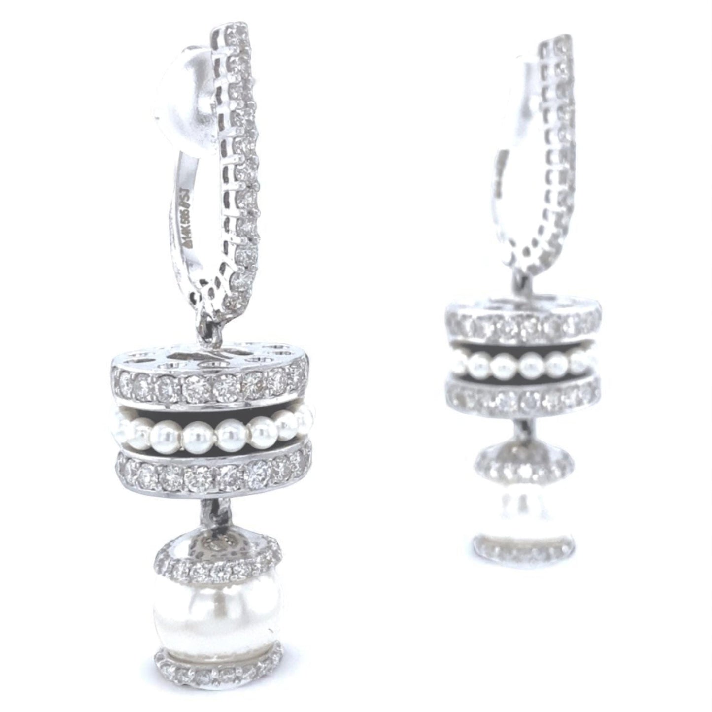 Pearl Drop Diamond Earrings